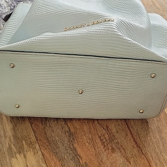 Dooney & Bourke White/Light Blue Lizard Satchel - Picture 13 of 17
